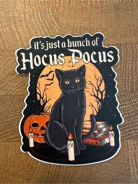 Hocus Pocus Black Cat Sticker – Halloween Home & Office Decor